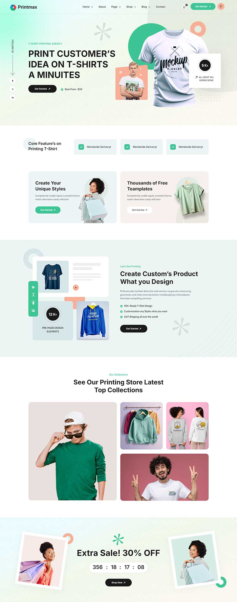 服饰打印店广告网站html(图1)
